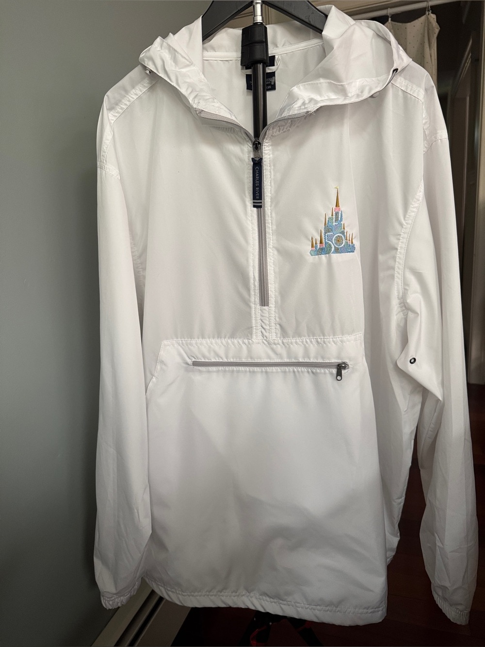 Charles River Apparel Windbreaker Rain Pac-N-Go DIsney 50 Castle Hoodie Size 3XL